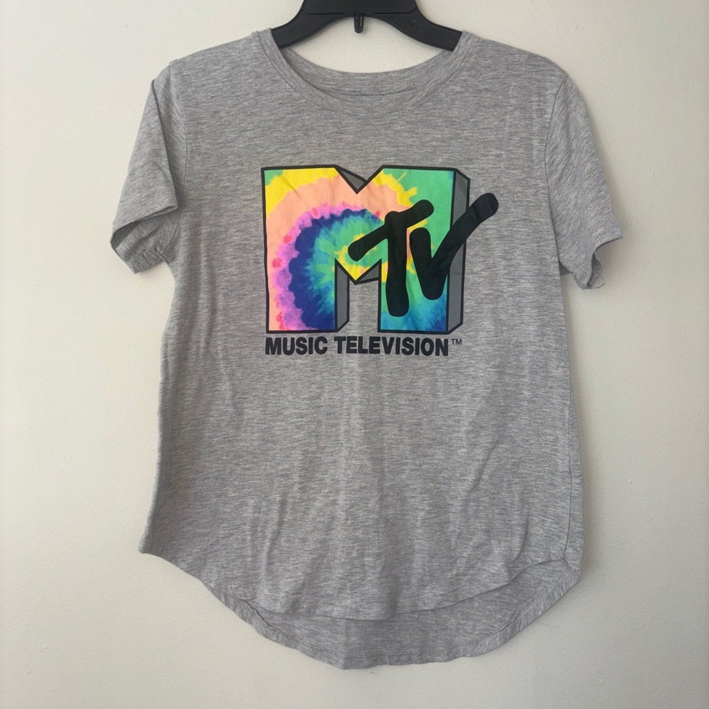 MTV Heather Gray Tee with Black Logo